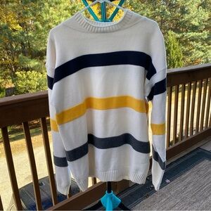 Vintage Nautica wide stripe knit sweater size XL